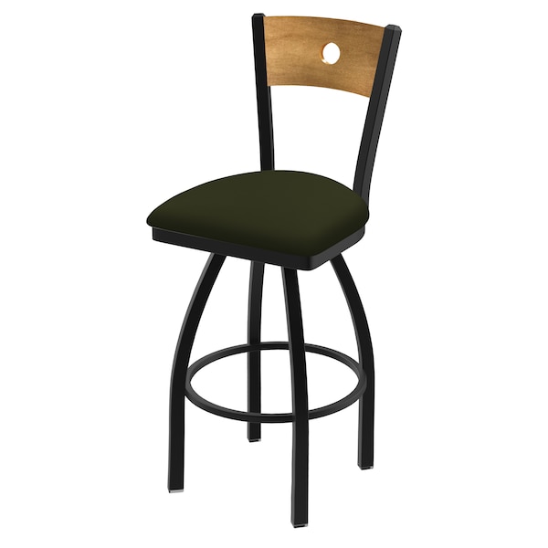 Holland Bar Stool Co 25" Swivel Counter Stool, Black Wrinkle, Med Back, Canter Pine Seat - 83025BWMEDMPLB010