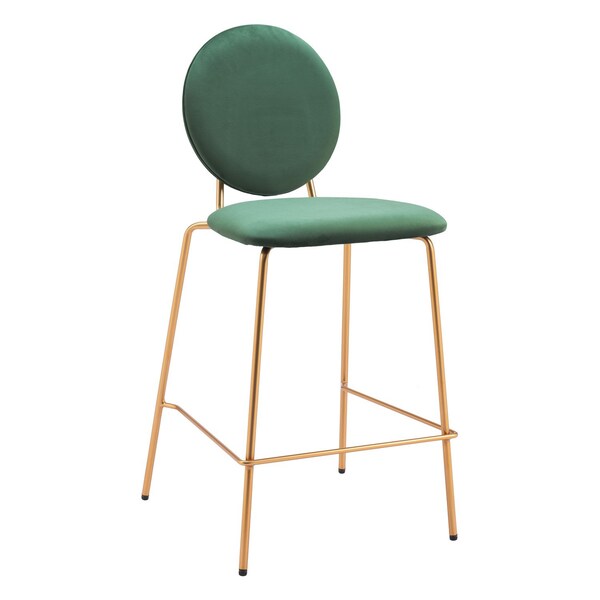 Zuo Modern Odessa Counter Stool Set Of 2 Green & Gold - 109805
