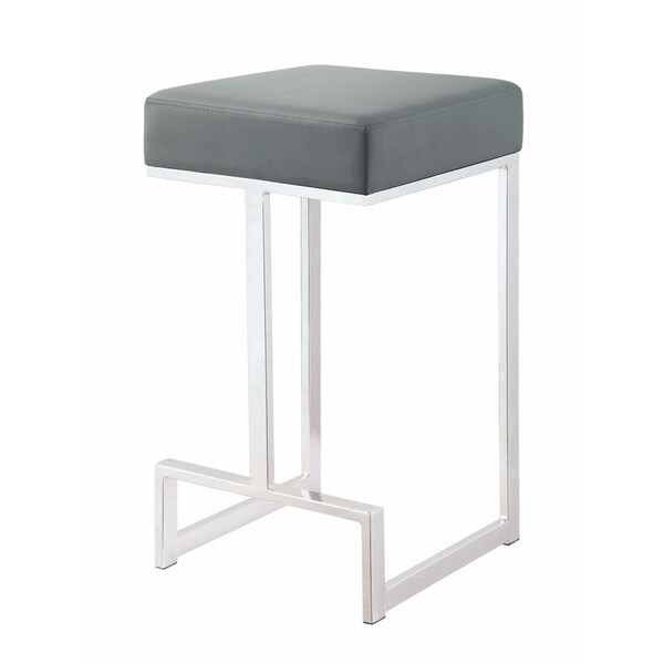 Benzara 25 x 14.5 x 14.5 in. Metal Counter Height Stool - Gray - BM163691