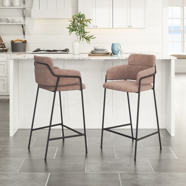 Zuo Modern Marcel Counter Stool Set Of 2 Brown - 109666