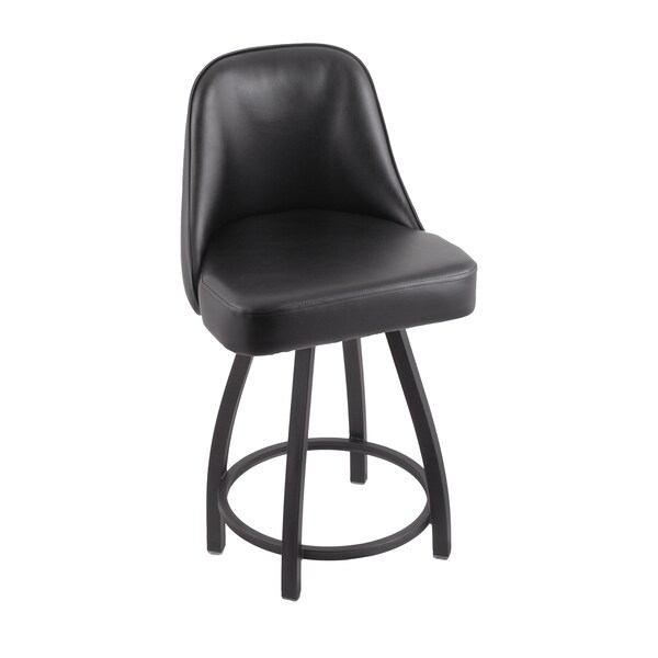 Holland Bar Stool Co Grizzly 25" Swivel Counter Stool, Pewter Finish, Black Vinyl Seat - 84025PWBLKVINYL