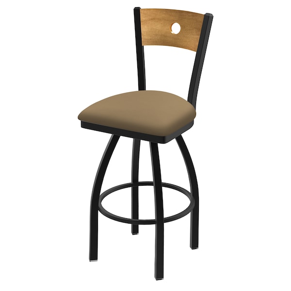 Holland Bar Stool Co 25" Swivel Counter Stool, Black Wrinkle, Med Back, Canter Sand Seat - 83025BWMEDMPLB013