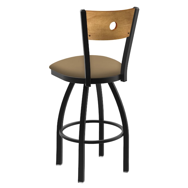 Holland Bar Stool Co 25" Swivel Counter Stool, Black Wrinkle, Med Back, Canter Sand Seat - 83025BWMEDMPLB013