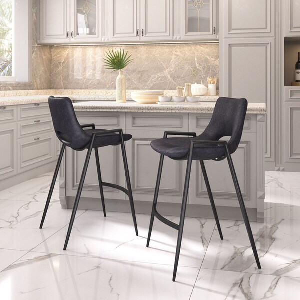 Zuo Modern Desi Counter Stool Set Of 2 Black - 109537
