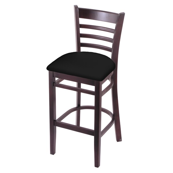 Holland Bar Stool Co 25" Counter Stool, Dark Cherry Finish, Black Vinyl Seat - 314025DCBLKVINYL