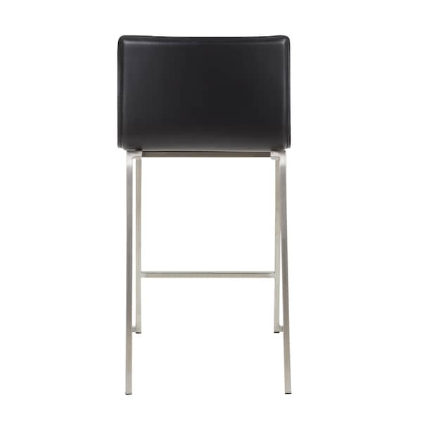 Lumisource Mara Counter Stool in Black Faux Leather, PK 2 - B26-MARAUP SSBK2