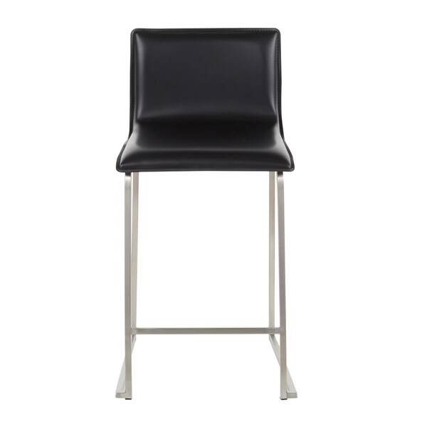 Lumisource Mara Counter Stool in Black Faux Leather, PK 2 - B26-MARAUP SSBK2