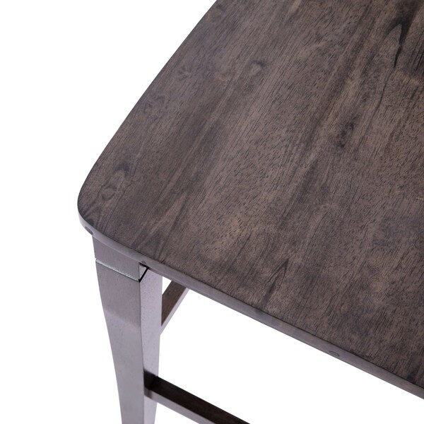 Flash Furniture Gray Wash Walnut Solid Wood Counter Stools, 2PK - ES-STBN1-24-GY-2-GG