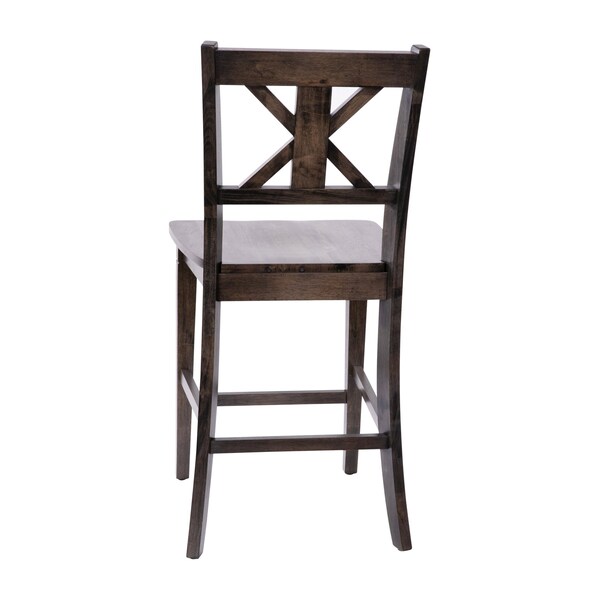 Flash Furniture Gray Wash Walnut Solid Wood Counter Stools, 2PK - ES-STBN1-24-GY-2-GG