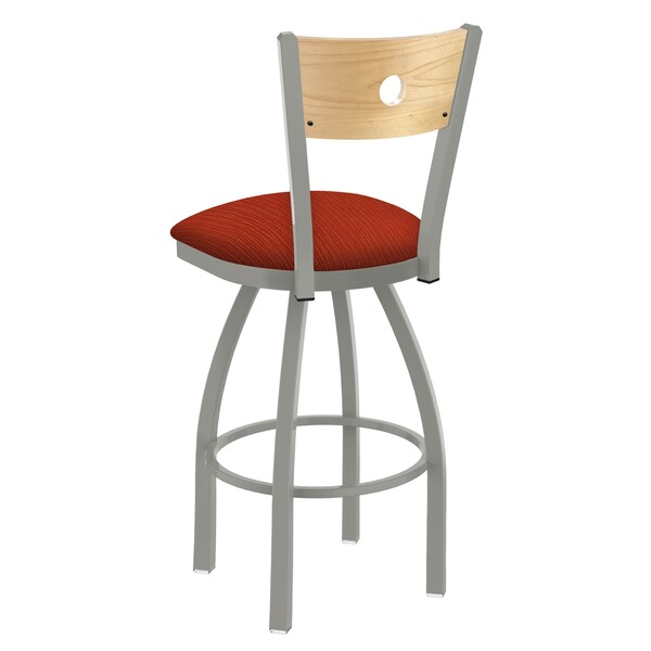 Holland Bar Stool Co 25" Swivel Counter Stool, Nickel Finish, Nat Back, Graph Poppy Seat - 83025ANNATMPLB021
