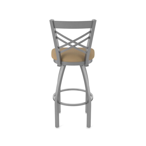 Holland Bar Stool Co OD820 Catalina Stainless Steel 25 Swivel Outdoor Counter Stool with Breeze Champagne Seat - OD82025SSOD005