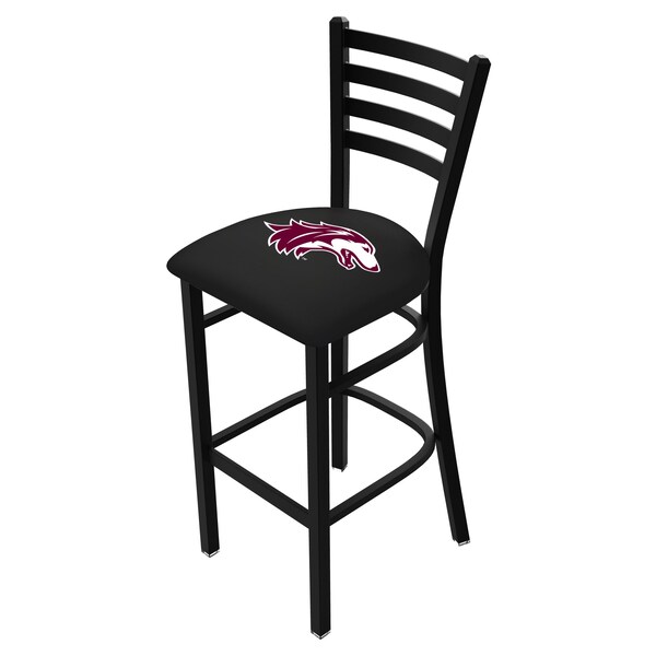 Holland Bar Stool Co 25" Blk Wrinkle Southern Illinois Stationary Counter Stool, Ladder Back - L00425SOUILL