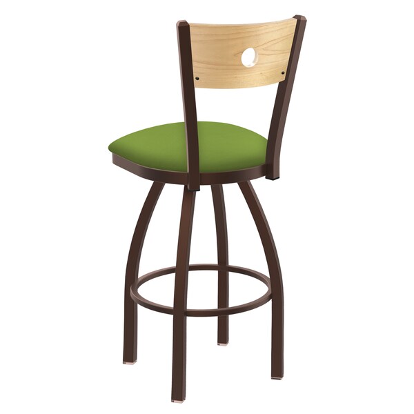 Holland Bar Stool Co 25" Swivel Counter Stool, Bronze Finish, Nat Back, Canter Kiwi Green Seat - 83025BZNATMPLB009