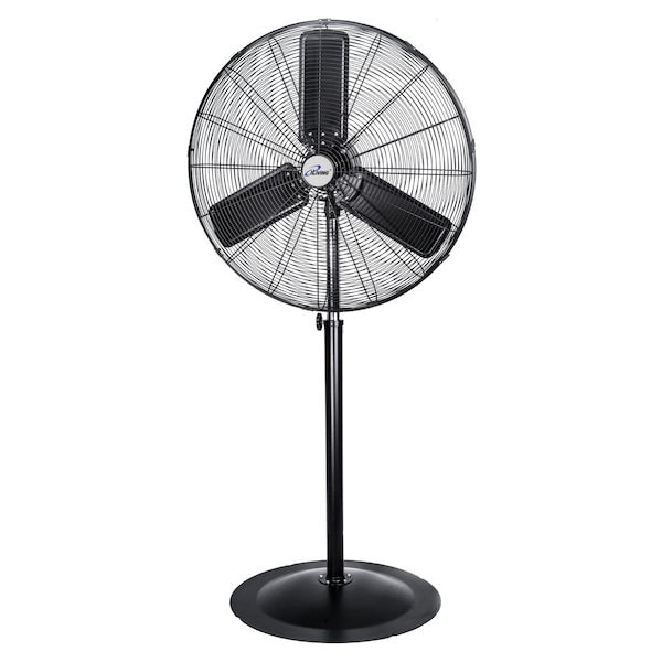 Iliving Adjustable Height Pedestal Fan, 30 in Blade Dia, 120V, 8400 cfm, Oscillating, Metal, Black - ILG8P31-93