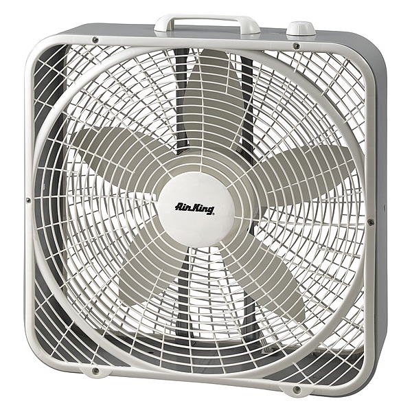 Air King Box Fan W/ 20 in Blade Dia, Non-Oscillating, 3 Speeds, 120V AC, 6 ft L Cord - 9723