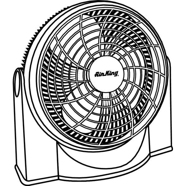 Air King 9" Blade Dia Table & Floor Fan, Non-Oscillating, 3 Speeds, 120VAC, Gray - 9530