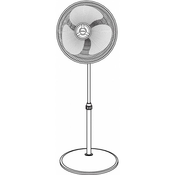 Air King 18" Blade Dia Pedestal Fan, Oscillating, 3 Speeds, 120VAC, White, Head Tilting Adjustment - 9119