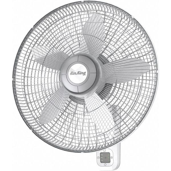 Air King 18" Blade Dia Wall Mount Fan, Oscillating, 3 Speeds, 120VAC, Remote Control - 9850