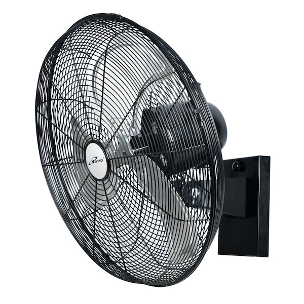 Iliving 20 in. 3 fan speeds Wall Fan in Black with Oscillating head - ILG8EOSC20