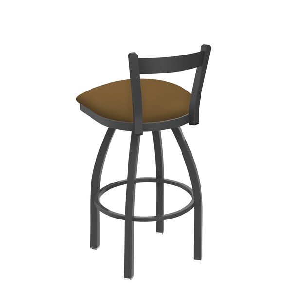 Holland Bar Stool Co 25" Low Back Swivel Counter Stool, Pewter Finish, Canter Saddle Seat - 82125PW012