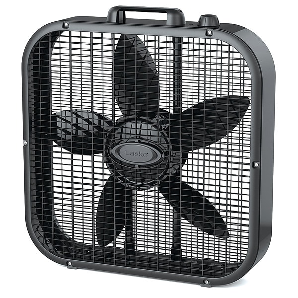 Lasko 20" Blade Dia Box Fan, Non-Oscillating, 3 Speeds, Black - B20401