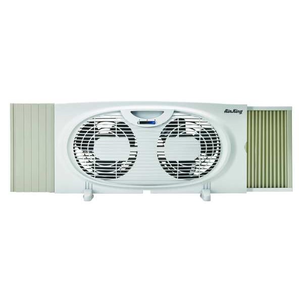 Air King 7" Blade Dia Window & Table Fan, 2 Speeds, 120VAC, Snap on Feet for Table or Floor Use - 9137