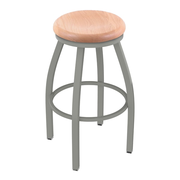 Holland Bar Stool Co 25" Swivel Counter Stool, Nickel Finish, Nat Oak Seat - 80225ANNATOAK