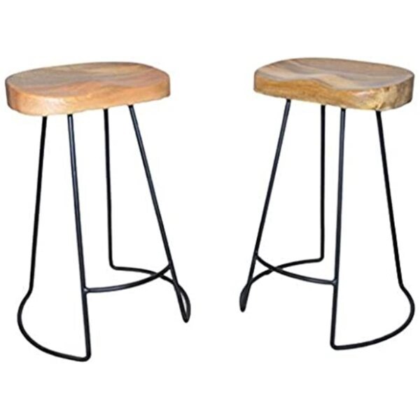 Carolina 25 in. Saga Counter Stool Natural & White - Set of 2 - CF2411NMNGWHT