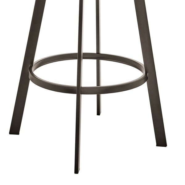 Armen Living Bronson 25" Counter Height Swivel Bar Stool in Java Brown Finish and Chocolate Faux Leather - 721535761869