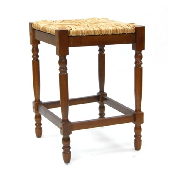 Carolina Chair & Table Carolina  RTA Covington Rush Seat Stool- 24 Inch High Finish - 2662-RTA-WAL