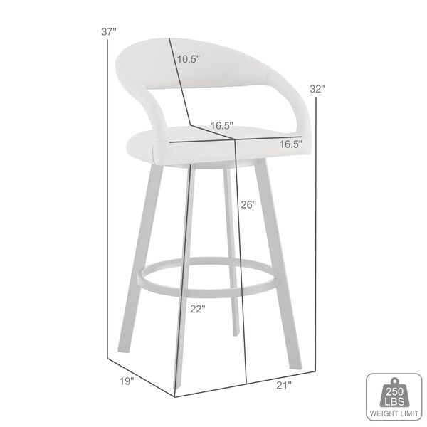 Armen Living Ramona 26in Swivel Counter Stool with Matte Black Iron and Black Faux Leather - LCRASWBABLK26