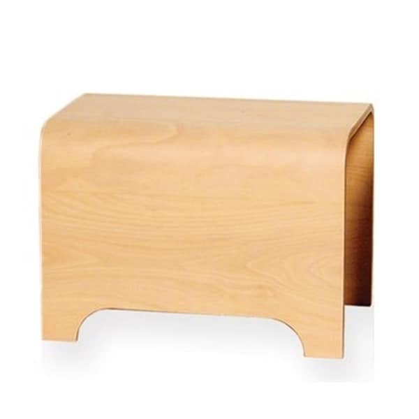 Whitehaus Collection 21.75 in. Aeri wood stool- Natural- Birchwood - AEB55N