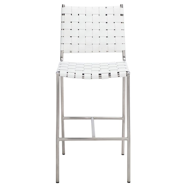 Safavieh Olenna Woven Counter Stool White & Silver - BST3011C