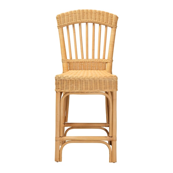 Bali & Pari Barito Modern Bohemian Natural Rattan Counter Stool - 235-13140-ZORO