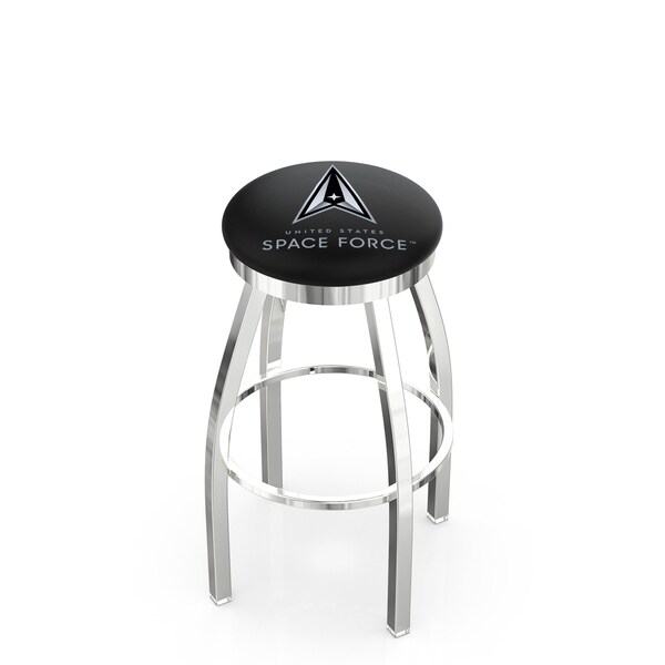 Holland Bar Stool Co U.S. Space Force 25in Swivel Counter Stool with Chrome Finish - L8C2C