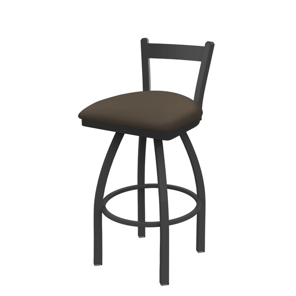 Holland Bar Stool Co 25" Low Back Swivel Counter Stool, Pewter Finish, Canter Earth Seat - 82125PW006