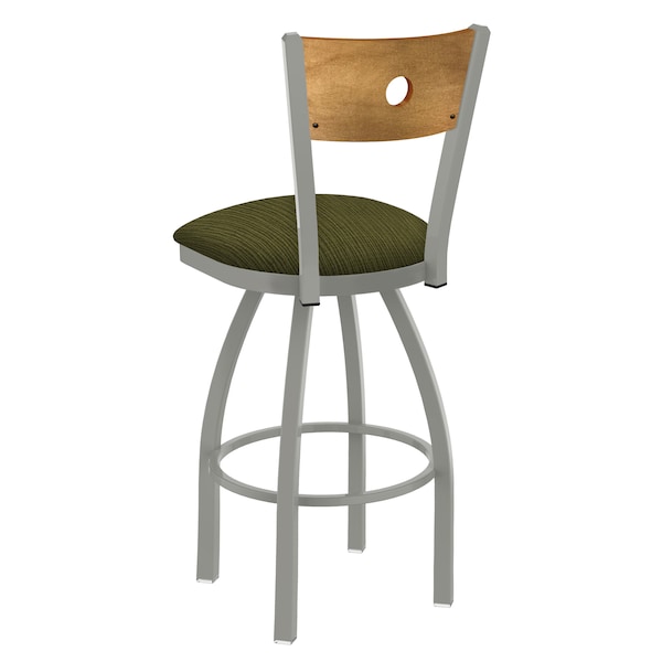 Holland Bar Stool Co 25" Swivel Counter Stool, Nickel Finish, Med Back, Graph Parrot Seat - 83025ANMEDMPLB015