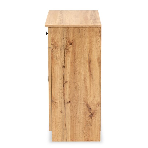 Baxton Studio Lauren Modern and Contemporary Oak Brown Finished Wood 2-Door Buffet Kitchen Cabinet - 190-11984-ZORO