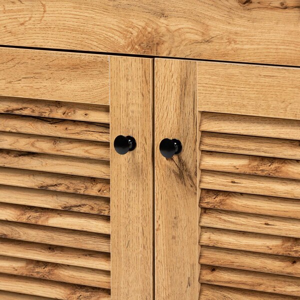 Baxton Studio Agni Modern and Contemporary Oak Brown Finished Wood Buffet and Hutch Kitchen Cabinet - 189-11985-ZORO