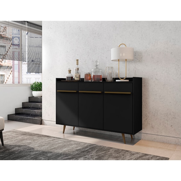 Manhattan Comfort Bradley Buffet 53.54 Stand, Black - 230BMC8
