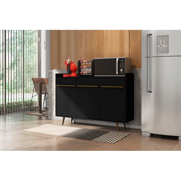 Manhattan Comfort Bradley Buffet 53.54 Stand, Black - 230BMC8