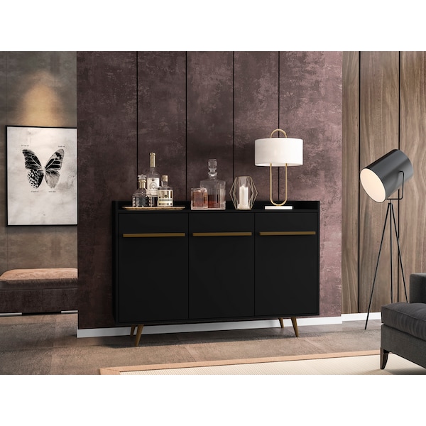 Manhattan Comfort Bradley Buffet 53.54 Stand, Black - 230BMC8