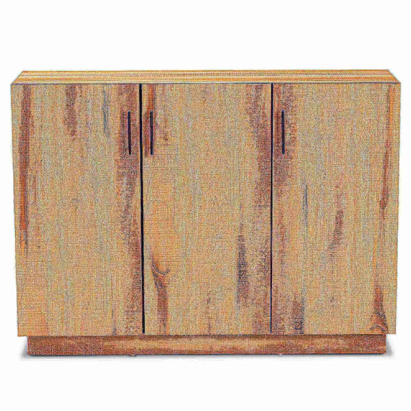Baxton Studio Patton Modern and Contemporary Natural Oak Finished Wood 3-Door Dining Room Sideboard Buffet - 179-11217-ZORO