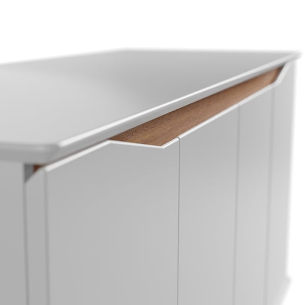 Manhattan Comfort Tudor 53.15 Sideboard with 4 Shelves in White Matte and Maple Cream - 1027751