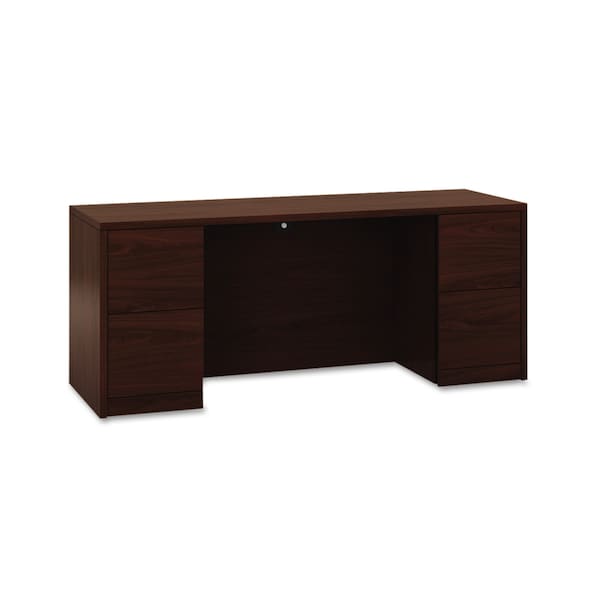 Hon Kneespace Credenza With Full-Height Pedestals, 72Wx24d, Mahogany - H105900.NN