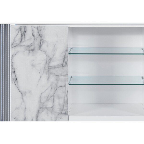 Global Furniture Usa Modern  High Gloss Ylime White Marble Buffet - 2495