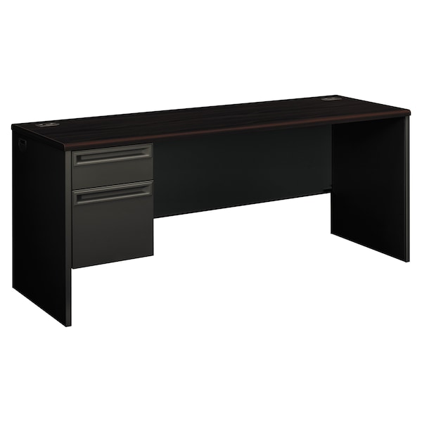 Hon Left Pedestal Credenza, 72w x 24d x 29-1/2h, Mahogany/Charcoal - H38855L.N.S