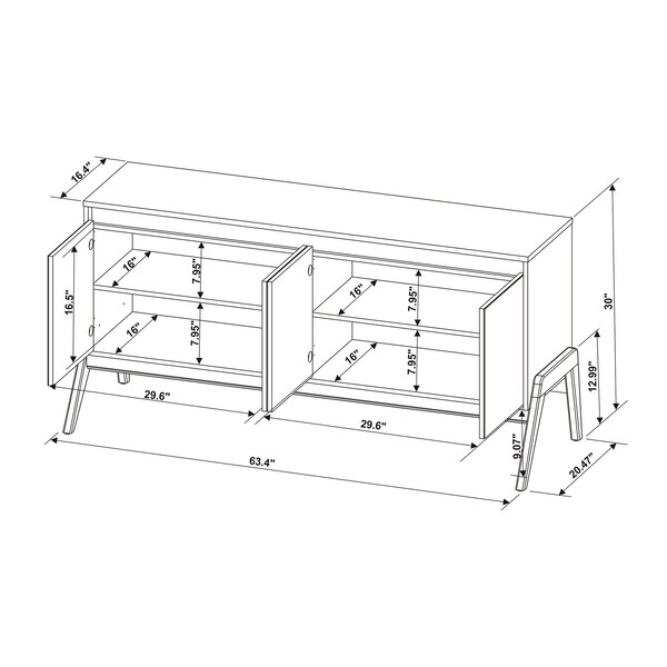 Manhattan Comfort Gales 63.32 Sideboard in Off-White - SB-62722-OW