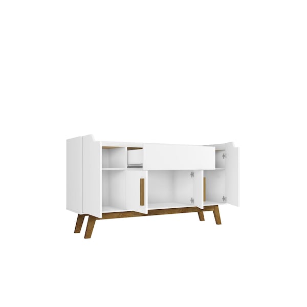 Manhattan Comfort Addie 53.54 Sideboard with 5 Shelves in White - 244BMC6