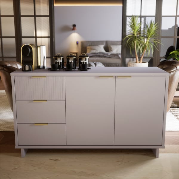 Manhattan Comfort Granville 55.07 Sideboard in Light Grey - SB-5006